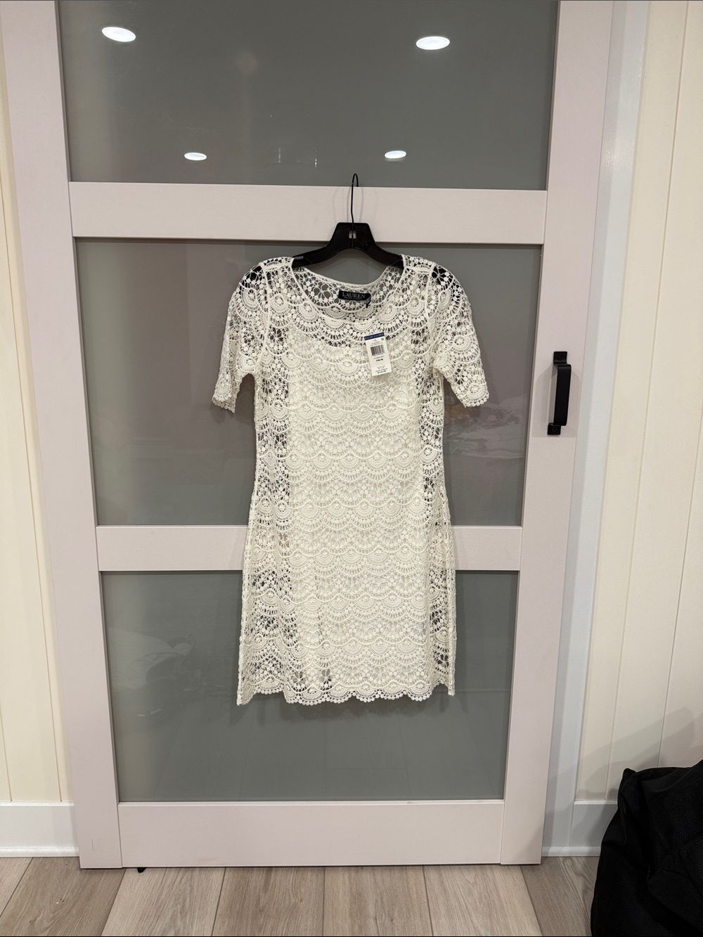 Lauren Ralph Lauren White Crochet Lace Mini Dress - Picture 1 of 3
